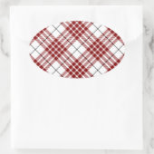 Sticker Ovale Buchanan tartan rouge blanc plaid (Sac)