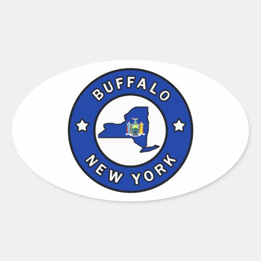 Sticker Ovale Buffalo New York (Devant)