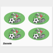 Sticker Ovale BUGS BUNNY™ Jouer au football (Feuille)