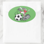Sticker Ovale BUGS BUNNY™ Jouer au football (Sac)