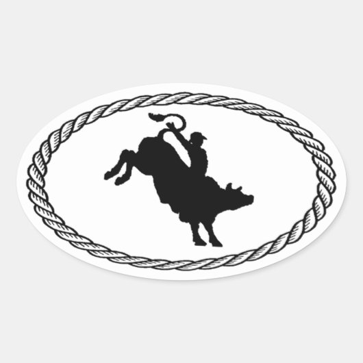 Sticker Ovale Bull Riding Style Euro (Devant)