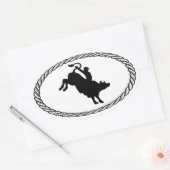 Sticker Ovale Bull Riding Style Euro (Enveloppe)