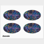Sticker Ovale Bulles cassées (Feuille)