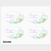 Sticker Ovale Bulles de savon (Feuille)