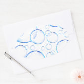 Sticker Ovale Bulles de savon bleu transparent (Enveloppe)