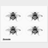 Sticker Ovale Bumble Bee classique (Feuille)