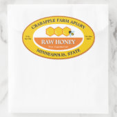 Sticker Ovale Bumblebee miel cru apiculteur d'or jaune (Sac)