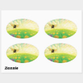 Sticker Ovale Bumblebee sur l'Horizon (Feuille)