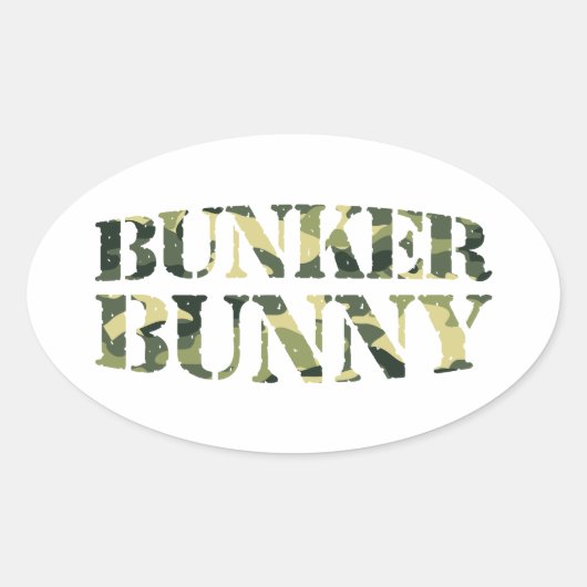 STICKER OVALE BUNKER BUNNY CAMO / CAMOUFLAGE (Devant)