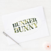 STICKER OVALE BUNKER BUNNY CAMO / CAMOUFLAGE (Enveloppe)
