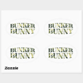 STICKER OVALE BUNKER BUNNY CAMO / CAMOUFLAGE (Feuille)