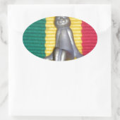 Sticker Ovale Bunny à Rasta Couleurs : Une touche d'art Super (Sac)