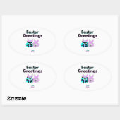 Sticker ovale Bunny Fuzzies (Feuille)