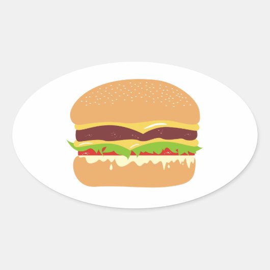 Sticker Ovale burger (Devant)