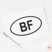 Sticker Ovale Burkina Faso "BF" (Enveloppe)