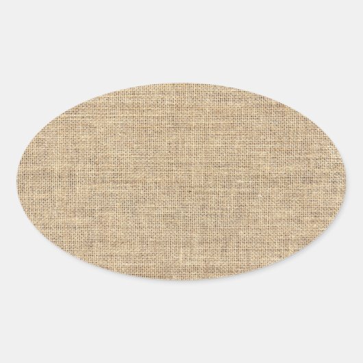 Sticker Ovale Burlap Vintage rustique (Devant)