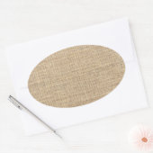 Sticker Ovale Burlap Vintage rustique (Enveloppe)