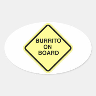 Sticker Ovale Burrito à bord