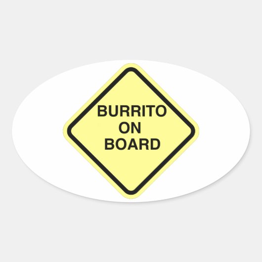 Sticker Ovale Burrito À Bord (Devant)