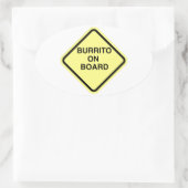 Sticker Ovale Burrito À Bord (Sac)