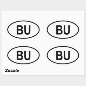 Sticker Ovale Burundi "BU" (Feuille)