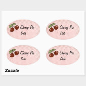 Sticker Ovale Câbles de cuisine cerise (Feuille)