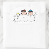 Sticker Ovale cacahuètes | 3 Personne Snowman (Sac)