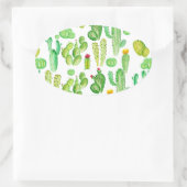 Sticker Ovale cactus aquarelle (Sac)