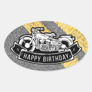 Autocollants Stickers Anniversaire Motard Zazzle Be