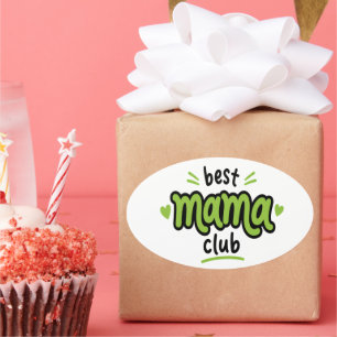 Sticker Ovale Cadeau mignon pour la fête des mères