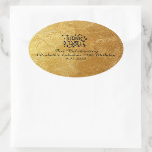 Sticker Ovale Cadeau minimaliste luxueux de mariage ou d'anniver