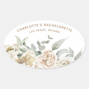 Sticker Ovale Cadeau personnalisé pour la fête de Bachelorette