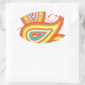 Sticker Ovale Cadeaux à la menthe orange jaune moderne (Sac)