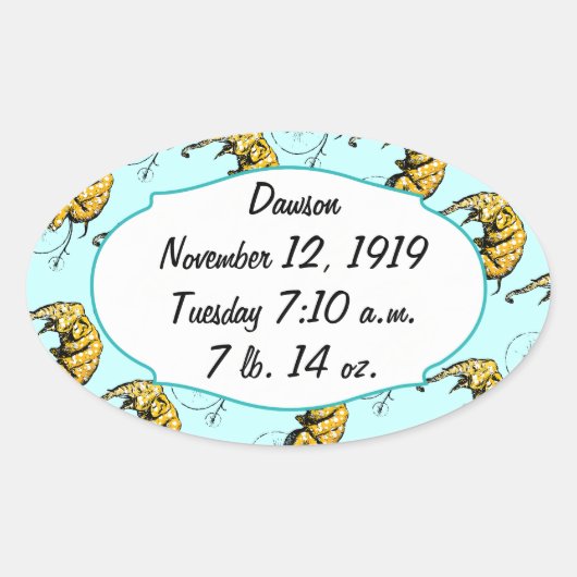 Sticker Ovale Cadeaux Circus Elephant (Devant)