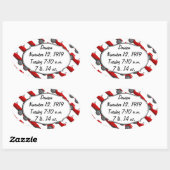 Sticker Ovale Cadeaux classiques personnalisés pour bébé garçon (Feuille)