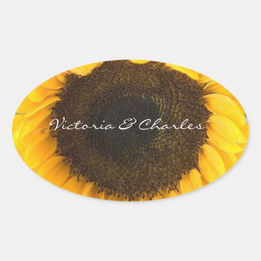 Sticker Ovale Cadeaux de tournesol (Devant)