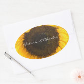 Sticker Ovale Cadeaux de tournesol (Enveloppe)