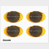 Sticker Ovale Cadeaux de tournesol (Feuille)