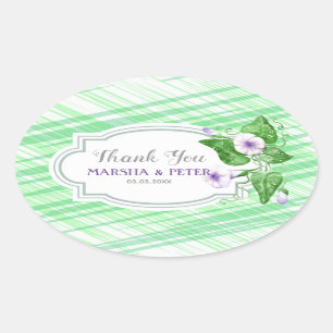 Sticker Ovale Cadre Floral