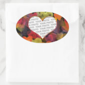 Sticker Ovale Cadres cardiaques 1 + votre photo (Sac)
