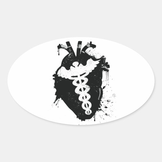 Sticker Ovale caduceus anatomic (Devant)