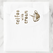 Sticker Ovale café à la crème bokeh (Sac)