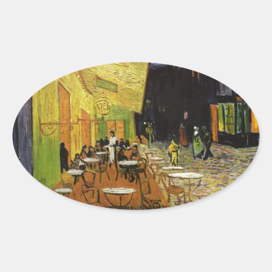 Sticker Ovale Café nocturne de Van Gogh (Devant)