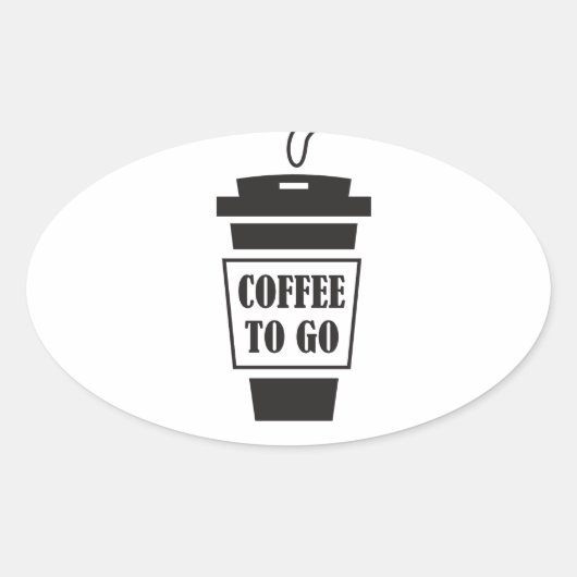 Sticker Ovale café pour aller (Devant)