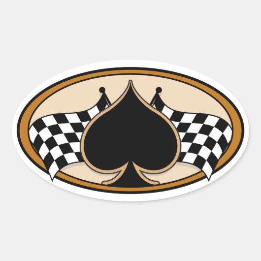 Sticker Ovale Cafe Racer / Moto (Devant)