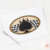 Sticker Ovale Cafe Racer / Moto (Enveloppe)