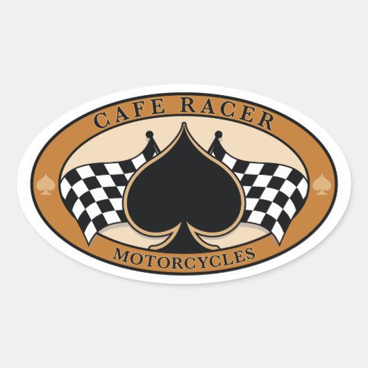 Sticker Ovale Cafe Racer / Moto (Devant)