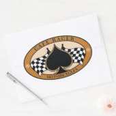 Sticker Ovale Cafe Racer / Moto (Enveloppe)