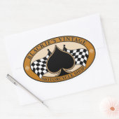 Sticker Ovale Cafe Racer / Moto (Enveloppe)