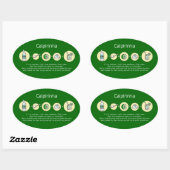 Sticker Ovale caipirinha, boisson brésilienne (Feuille)